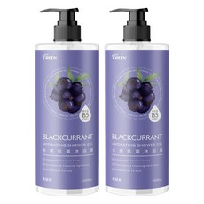 GREEN 綠的 水感沐浴露 黑醋栗, 1L, 2瓶