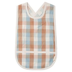FABELAB 背扣式圍兜, 100%棉 (有機棉), 表面壓克力防水加工, 格紋, 1件
