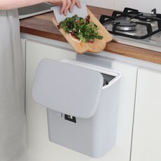 Nature Living 現代日常廚房掛式垃圾桶, 灰色, 1個