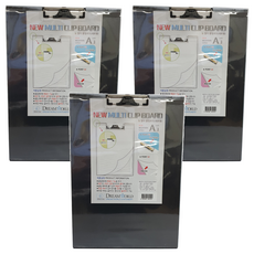 新款多功能透明直式A3板夾, 混合顏色, 3個