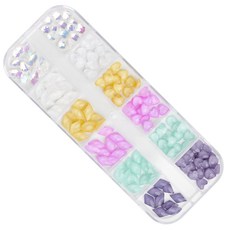 로나우디 고급대용량 유리알 네일 B 하트 앤 다이아 네일스톤 파츠 L02006, 1개, 혼합색상