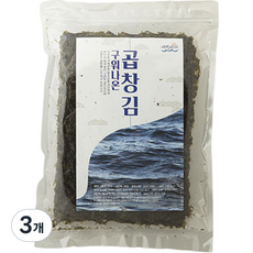완도 특산물 무조미 구워나온 곱창김 25p, 75g, 3개