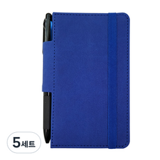 스탠다드온헤리티지 펜루프밴딩 양장수첩 S미니 192매 + 3색 볼펜, 블루, 5세트