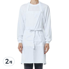 비더셰프 유니스토어 목걸이형 스냅단추 앞치마 A-80, 화이트(A-830), 2개