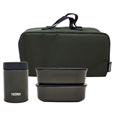 THERMOS 膳魔師 真空保溫悶燒罐/便當盒 附保溫袋 JEA-801-KKI, 卡其色, 1個