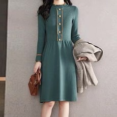 페이퍼먼츠 프릴넥 스웻 루즈핏 니트 원피스 03132