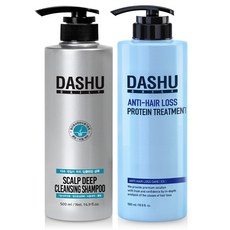 DASHU 每日健髮深層清潔頭皮淨化護理洗髮精 500ml+每日健髮蛋白質護髮乳 500ml, 1組