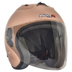 普通型露臉式騎乘機車用防護頭盔 含一層護目鏡 R3-A6, 消光奶茶色