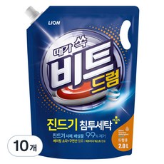 비트 때가쏙 진드기 드럼용 액상세제 리필, 2L, 10개
