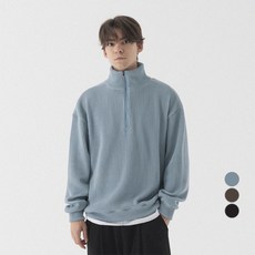 PIANER 男女通用舒適寬鬆半拉鍊領針織衫