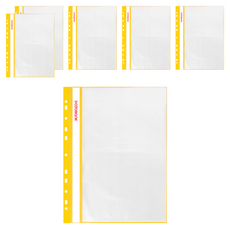 Databank 三田文具 A4 11孔 20頁輕便軟質資料簿 FX-11-20-49 黃色, 20頁, 6本