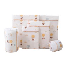 Narwell 卡通安心網眼洗衣袋5件組, 黃色, 1套