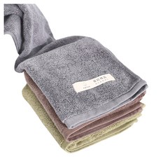 星紅織品 日式沉穩深色純棉毛巾 Set (3入/組) 尺寸:73*33cm, 咖啡色 深灰色 墨綠色, 1組