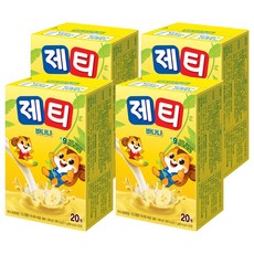 Jetty 香蕉口味牛奶沖泡粉隨身包, 17g, 20條, 4盒