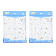 KU.KU Duckbill 酷咕鴨 狐狸熊滿底緹花紗布澡巾, 30 x 48cm, 顏色隨機, 2組