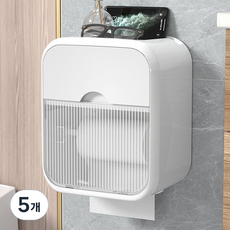 mootagonglivingmarket 可收納防水浴室衛生紙架, 白色, 5個