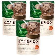 비비고 소고기양지육수, 500g, 3개