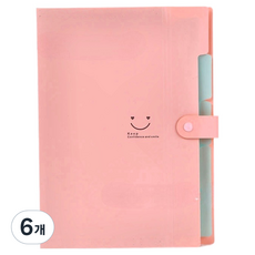 미소로운 아코디언 파일보관가방 24.5 x 32 cm, 핑크, 6개