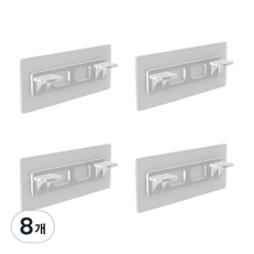 구디푸디 무타공 선반 받침대 부착식 후크, 투명, 8개