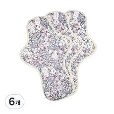 eechae 灰色印花布衛生棉 L號, 大型, 1件, 6個