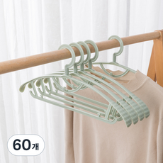 無痕防滑衣架, 綠色, 60個