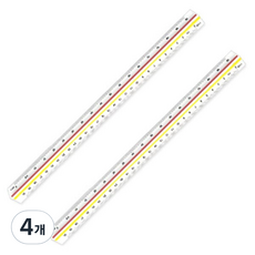 블루마토 삼각스케일자 30cm KJ-3000 PVC, 혼합 색상, 4개