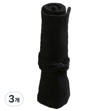 알로데 캔버스 리드 커튼 색연필 파우치 12색 23 x 20 cm, 01 블랙, 3개