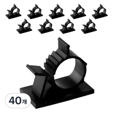 LivingHomeDetail 特大號電線整理夾 HXC-013, 黑色, 40個