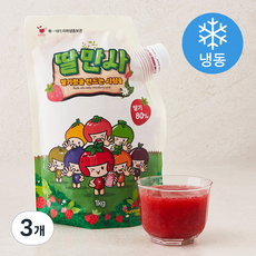 딸만사 딸기청을 만드는 사람들 딸기청 (냉동), 1kg, 3개