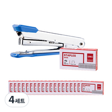 델리 미니 스테이플러 10호침 호환 + 심 1000p x 20개 세트 E0224, 랜덤발송(스테이플러), 단일색상(심), 4세트