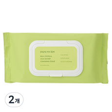 papa recipe 真實積雪草水潤卸妝濕巾, 2個, 100枚入