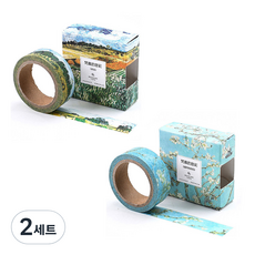 Life Point梵谷風景馬賽克膠帶 收穫風景+開花的杏仁樹, 混色, 2組