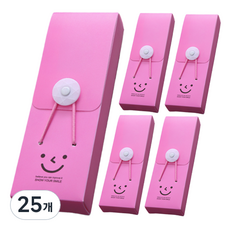 타이탄 플라스틱 사각 필통, 핑크, 25개