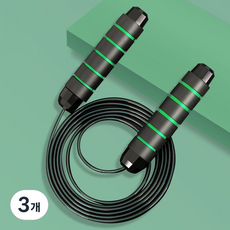 골드팡 논슬립 안꼬이는 와이어 줄넘기, GREEN, 3개