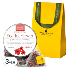 로얄오차드 스칼렛 플라워 티백 실버틴 싱글팩 + 기프트박스 세트, 단품, 3세트