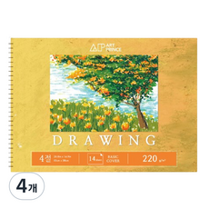 DOOSUNG PAPER Art Prince 繪圖線圈素描本 220g D01, 4個, 14張, 4開