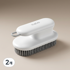 Malltoday 角落運動鞋洗滌清潔鞋刷 長柄, 白色, 2個