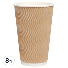 해피팩 삼신상사 한결 웨이브 아이스 3중 종이컵 크라프트 470ml, 8개, 25개입