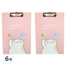 머니풀 고양이 학생 A4 클립보드, 달, 6개