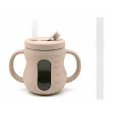 맘앤리틀 베이비 땅콩 실리콘 3in1 빨대컵, 크림베이지, 1개, 150ml