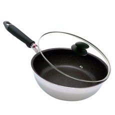 hokua 北陸 大金IH輕量不沾深型平底鍋 含蓋, 22cm, 1個