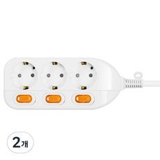 콤탭 개별스위치 멀티탭 3구 SHM-SG3C, 5m, 혼합색상, 2개