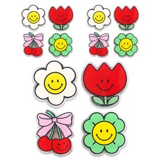 포포팬시 빅사이즈 스마일 아크릴 양면 집게 4종 세트, 3세트, 4개입