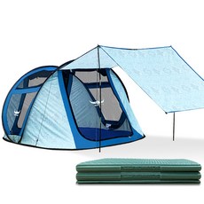버팔로 슈퍼 프리미엄 원터치팝업텐트 + 2단 매트 1p, 혼합색상, 6~7인용