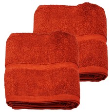 LIFE 來福牌 舒柔毛巾被 100%純棉 183x122cm 台灣製, 2條, 紅棕色