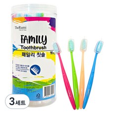 더루미 초극세모 패밀리 칫솔 16종 세트, 3세트, 16개입