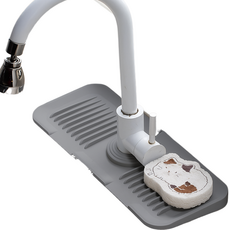 Padre Home 矽膠水槽水龍頭瀝水墊, 灰色, 1個