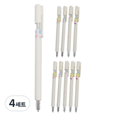 문구담 고급샤프 0.5mm 10p, 화이트, 4세트