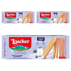 Loacker 萊佳哈斯 薄片藍莓優格威化餅, 3個, 150g
