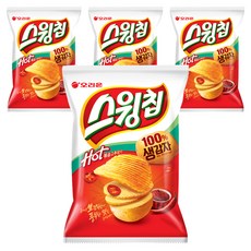 오리온 스윙칩 볶음고추장, 124g, 4개